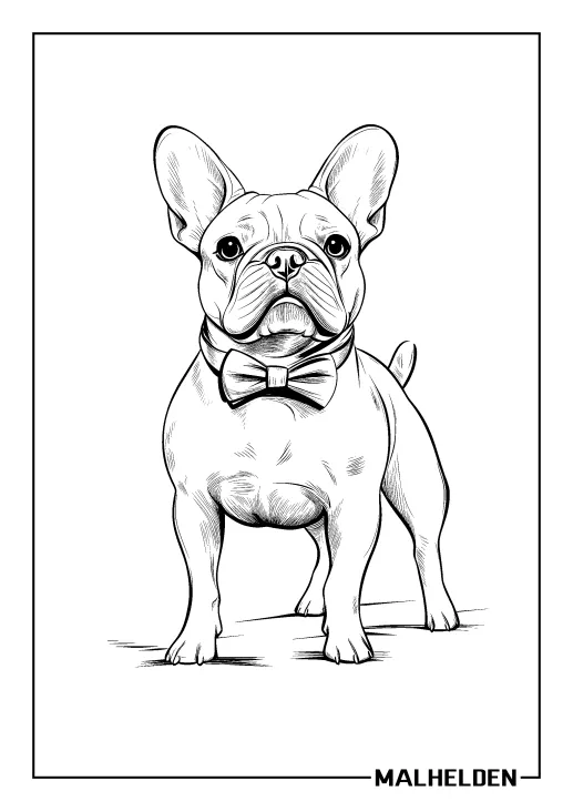 Wee Blue Coo Geburtstagskarte Französische Bulldogge Mit Fliege – Bleistiftzeichnung, 17,5x12,5 Cm