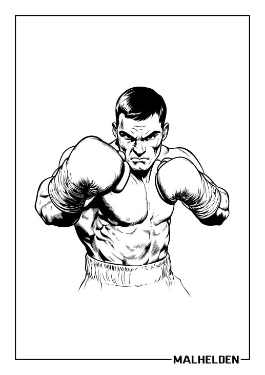 Illustration eines Boxers im Ring mit Boxhandschuhen