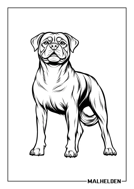 Ausmalbild Rottweiler Rottweiler Ausmalbilder | kostenlose PDF Malvorlagen