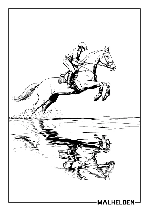  Pferd springen Ausmalbilder 